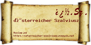 Österreicher Szalviusz névjegykártya